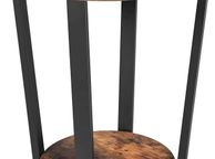 main image for ad Round Coffee Table, Sofa Table with Steel Frame, 50 x 50 x 57 cm, Robust, Easy Assembly, Table for Living Room, Bedroom, Industrial Design, Vintage Brown/Black