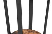 Round Coffee Table, Sofa Table with Steel Frame, 50 x 50 x 57 cm, Robust, Easy Assembly, Table for Living Room, Bedroom, Industrial Design, Vintage Brown/Black