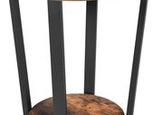 _Round Coffee Table, Sofa Table with Steel Frame, 50 x 50 x 57 cm, Robust, Easy Assembly, Table for Living Room, Bedroom, Industrial Design, Vintage Brown/Black