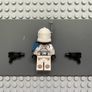 lego star wars sw1315 Clone Trooper Captain Rex, 501st Legion (Phase 2) minifigure- Blue Cloth Pauldron, Rangefinder, Printed White Arms Image 2