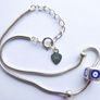 Vintage Sterling Silver 925 Blue Evil Eye Bracelet, length 8,5" -  2,8g Image 7