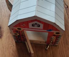 Melissa & Doug Latches Wooden Activity Barn With 6 Doors With Golden Hooks