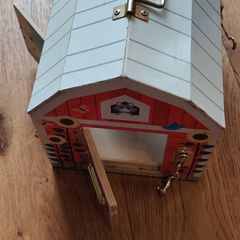 Melissa & Doug Latches Wooden Activity Barn With 6 Doors With Golden Hooks