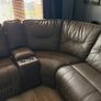 cinema room reclining leather sofa Image 7