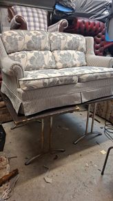 Vintage Bed Settee Newly Upholstered