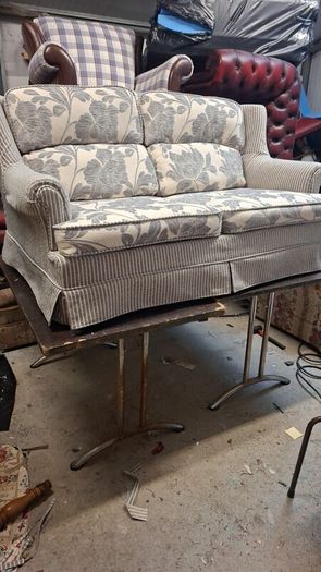 Vintage Bed Settee Newly Upholstered