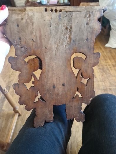 antique carved stag shelf