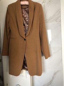 Long camel coloured blazer jacket