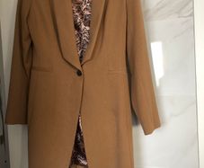 Long camel coloured blazer jacket