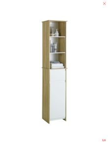 Bathroom Unit - Storage - Tall Locker - Ash and White Finish
