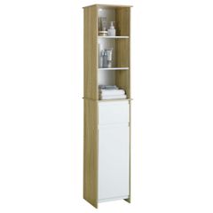 Bathroom Unit - Storage - Tall Locker - Ash and White Finish