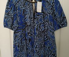 (New) Lipsy Blue Crinkle Top Size 12