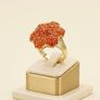 Silver D'joy 1.88 Ct Floral Opal Ring in 18K Yellow Gold Vermeil Image 2
