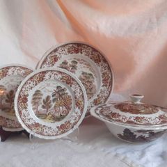 Staffordshire Royal Tudor Tureen  & Plates.