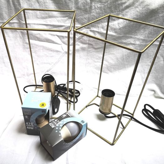 Industrial style lamps in antique brass finish