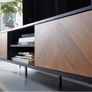 163cm TV Console in Black & Oak Finish Image 3
