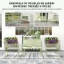 4-Seater Garden Set, 2-Seater Sofa, 2 Chairs, Tempered Glass Table Steel Frame Green Image 4