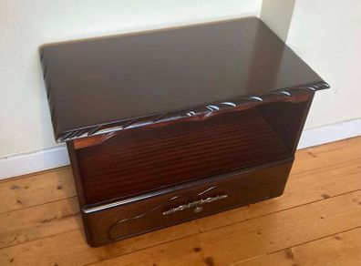 Rossmore Mahogany TV Unit / Storage Cabinet on Wheels