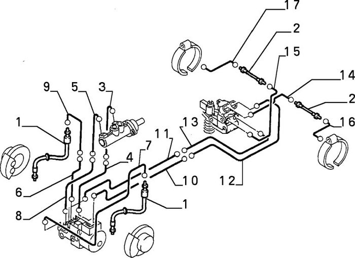 RH Rear Brake Pipe (Fiat Scudo)