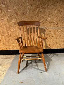 A Late Victorian farmhouse armchair.