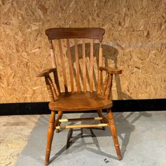 A Late Victorian farmhouse armchair.