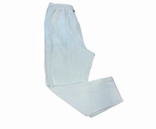 Linen trousers with elasticated waistband