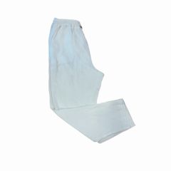 Linen trousers with elasticated waistband