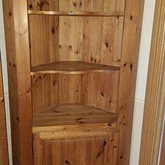 Solid Pine Corner bookcase and cabinet