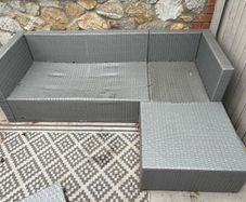 rattan garden sofa with cushions