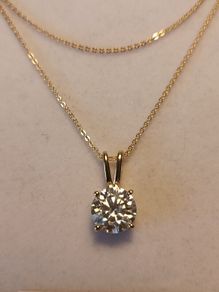 2.5ct. Moissanite Solitaire Pendant and Chain