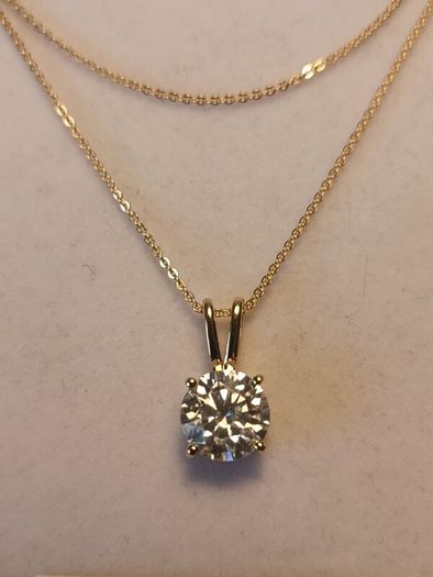 2.5ct. Moissanite Solitaire Pendant and Chain