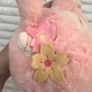 Miniso Pink Blossom Lamb Plush Yellow Flower Sheep approx. 27 cm. Used Please see photos Image 9
