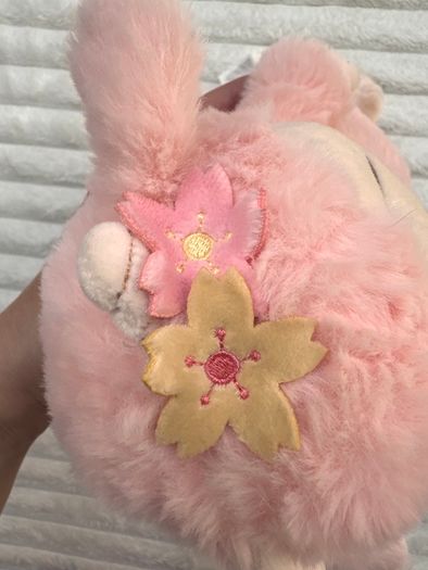 Miniso Pink Blossom Lamb Plush Yellow Flower Sheep approx. 27 cm. Used Please see photos