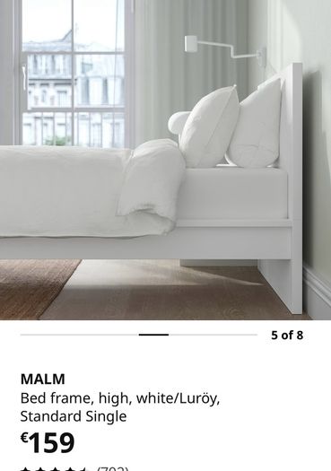 IKEA Single Malm bed  & mattress