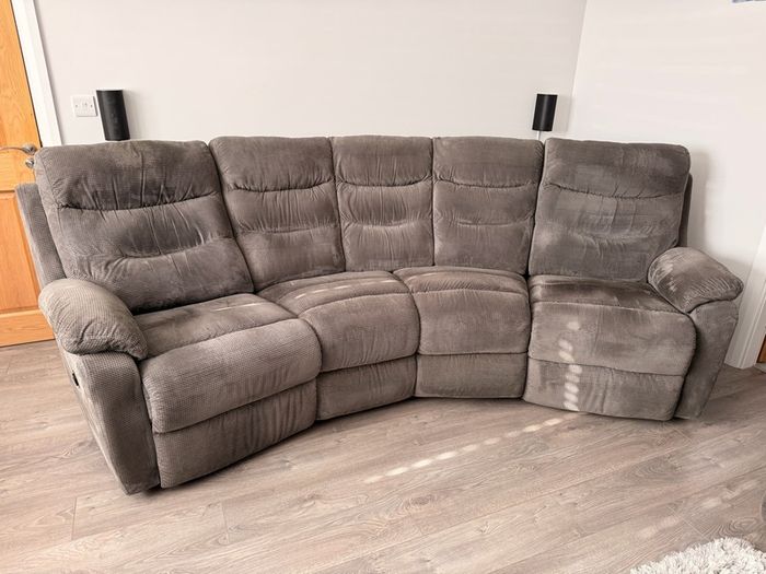 DFS 4 Seater Manual Reclining Sofa + Matching Storage Footstool