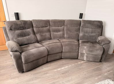 DFS 4 Seater Manual Reclining Sofa + Matching Storage Footstool