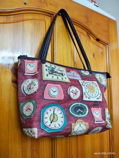 Vintage Cath Kidston Retro Clock Print Tote Bag