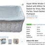 Arpan Wicker Storage Baskets with Cloth Lining Image 6