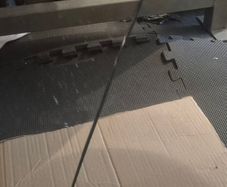 Broken mirror glass wardrobe door
