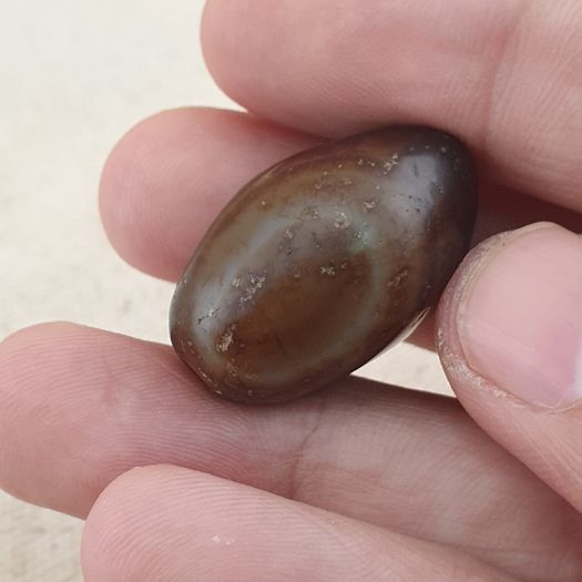 Antique Style Vintage Crystalize Eyes Suliemani Agate Bead Amulet