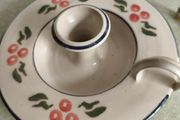 large stoneware jackson pottery modern design handmade holly candle holder with handle