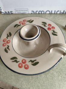 large stoneware jackson pottery modern design handmade holly candle holder with handle