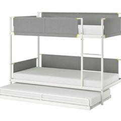 Bunk bed with under bed white