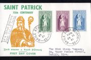 1961 Ireland St.Patrick Commemorative Stamps Illustrated Typed Addressed First Day Cover (FDC) with Baile Atha Cliath (Dublin) cancel