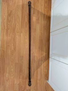 Curtain Rail - brown wood - Free to Collect