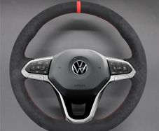 Car Accessories Customized Suede Leather Car Steering Wheel Cover For Volkswagen Passat B6 Golf 5 Mk5 VW Jetta 5 Mk5 Tiguan 2007