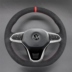 Car Accessories Customized Suede Leather Car Steering Wheel Cover For Volkswagen Passat B6 Golf 5 Mk5 VW Jetta 5 Mk5 Tiguan 2007