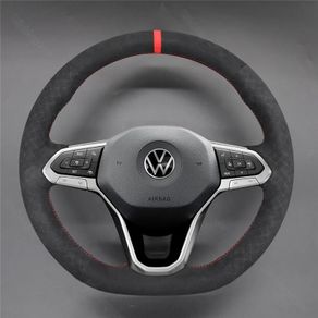 Car Accessories Customized Suede Leather Car Steering Wheel Cover For Volkswagen Passat B6 Golf 5 Mk5 VW Jetta 5 Mk5 Tiguan 2007