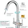 Kitchen Mixer Tap Dual Lever Swivel Spout Chrome Sink Taps (FREE POSTAGE) Image 2