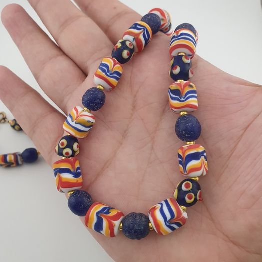 Antique Venetian African Style Mix Glass Necklace
